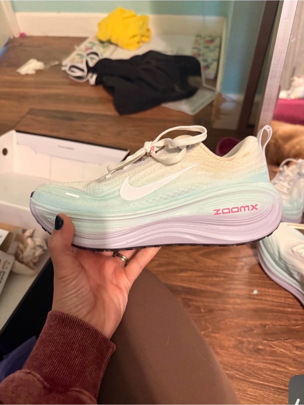 Nike Women's ZoomX Gradient Pastel Running Shoe - Mint/White/Pink